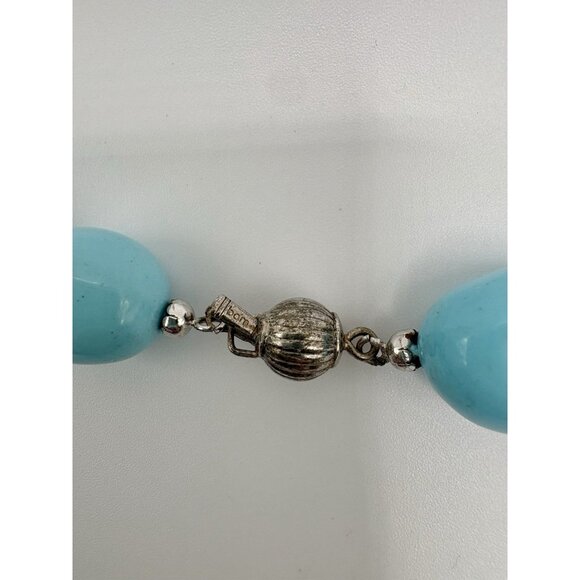 Vintage Bam Gumball Turquoise Blue Beaded Necklace Mod Retro MCM - Picture 3 of 3